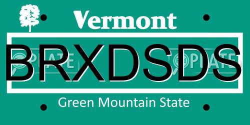 BRXDSDS Vermont License Plate