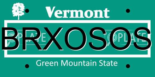 BRXOSOS Vermont License Plate