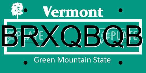 BRXQBQB Vermont License Plate