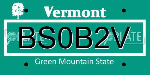 BS0B2V Vermont License Plate