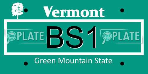 BS1 Vermont License Plate