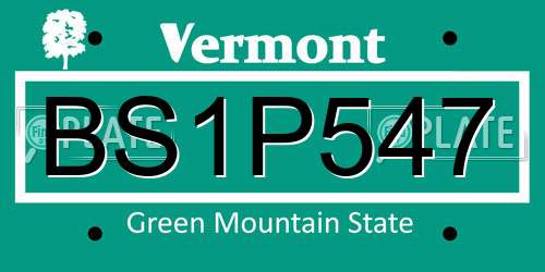 BS1P547 Vermont License Plate