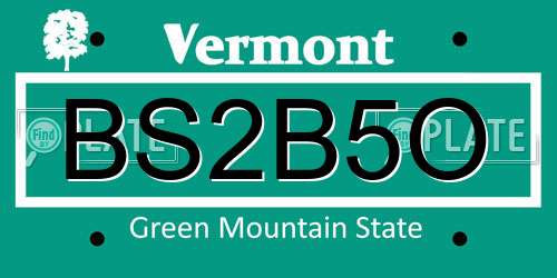 BS2B5O Vermont License Plate