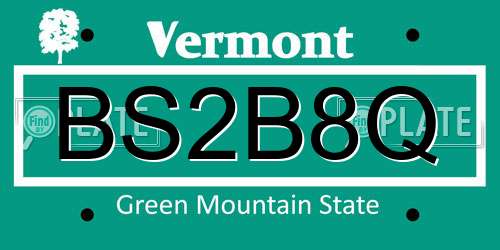 BS2B8Q Vermont License Plate