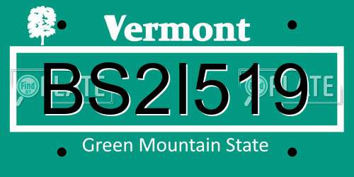 BS2I519 Vermont License Plate