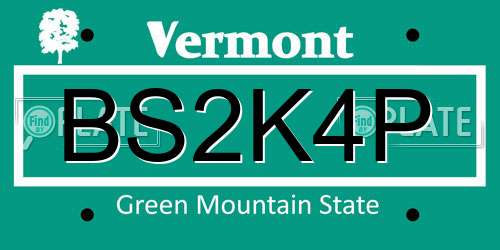 BS2K4P Vermont License Plate