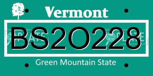 BS2O228 Vermont License Plate