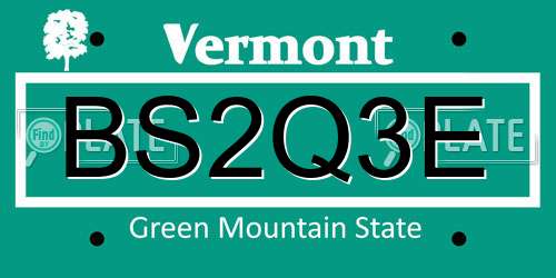 BS2Q3E Vermont License Plate