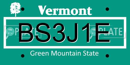 BS3J1E Vermont License Plate