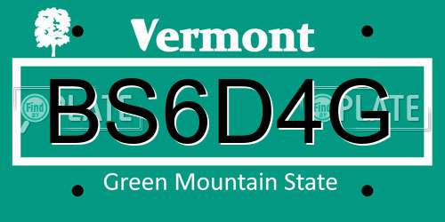 BS6D4G Vermont License Plate