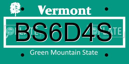 BS6D4S Vermont License Plate