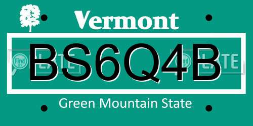 BS6Q4B Vermont License Plate