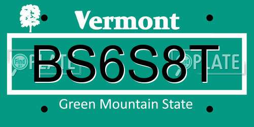 BS6S8T Vermont License Plate