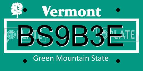 BS9B3E Vermont License Plate