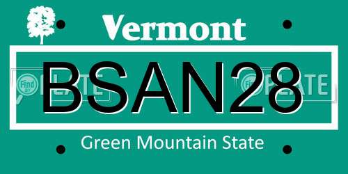 BSAN28 Vermont License Plate