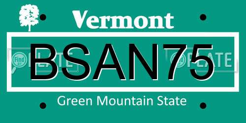 BSAN75 Vermont License Plate