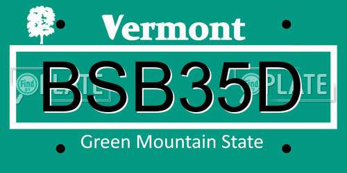 BSB35D Vermont License Plate