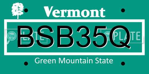 BSB35Q Vermont License Plate