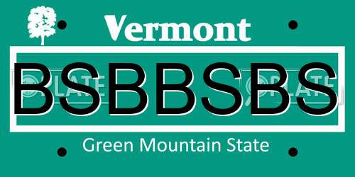 BSBBSBS Vermont License Plate