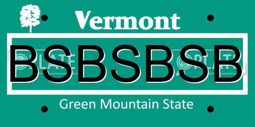 BSBSBSB Vermont License Plate