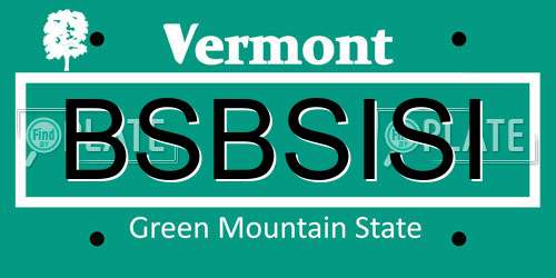 BSBSISI Vermont License Plate