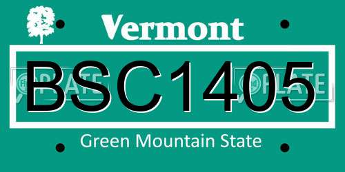 BSC1405 Vermont License Plate