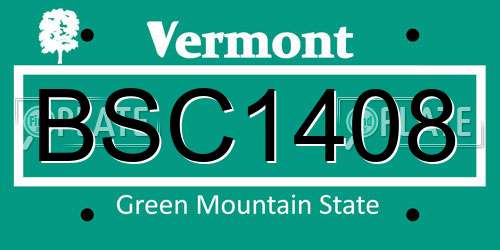 BSC1408 Vermont License Plate