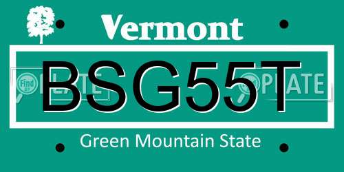 BSG55T Vermont License Plate