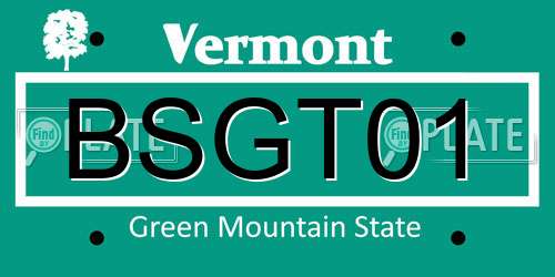 BSGT01 Vermont License Plate