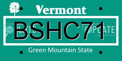 BSHC71 Vermont License Plate