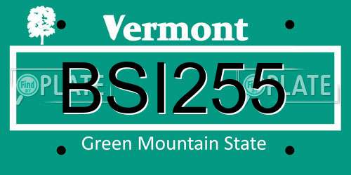 BSI255 Vermont License Plate