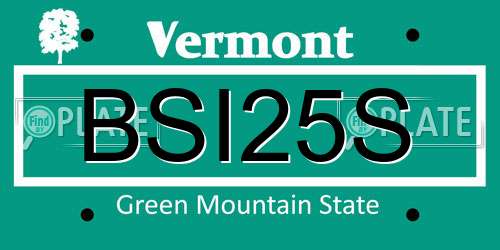 BSI25S Vermont License Plate