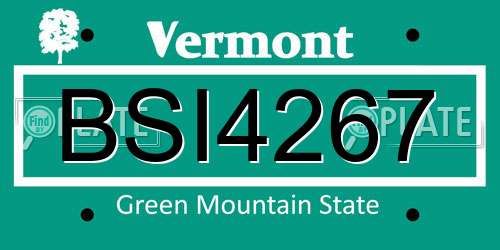 BSI4267 Vermont License Plate