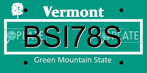 BSI78S Vermont License Plate