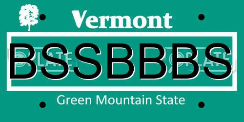 BSSBBBS Vermont License Plate