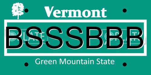BSSSBBB Vermont License Plate
