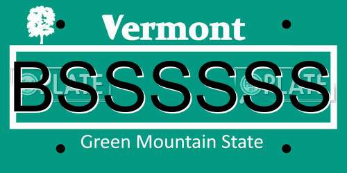 BSSSSSS Vermont License Plate