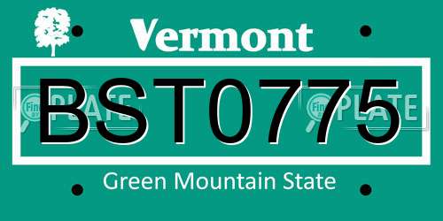 BST0775 Vermont License Plate