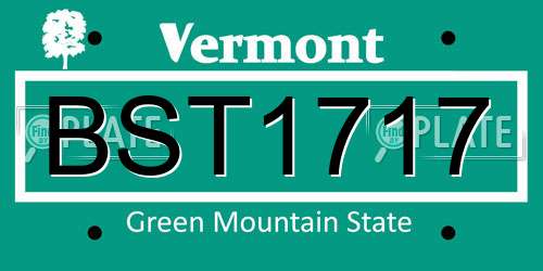 BST1717 Vermont License Plate