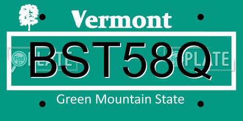 BST58Q Vermont License Plate