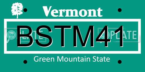BSTM41 Vermont License Plate