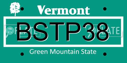 BSTP38 Vermont License Plate
