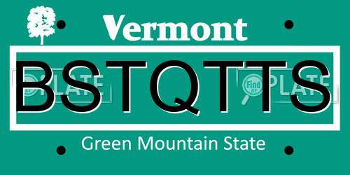 BSTQTTS Vermont License Plate