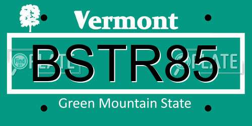 BSTR85 Vermont License Plate