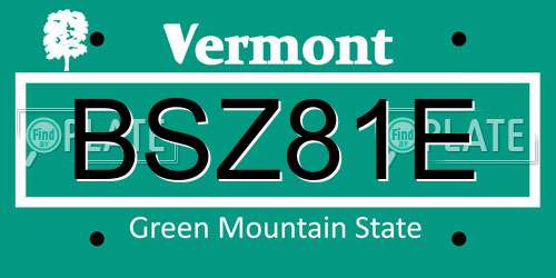 BSZ81E Vermont License Plate