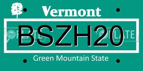 BSZH20 Vermont License Plate