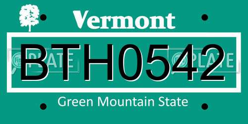 BTH0542 Vermont License Plate