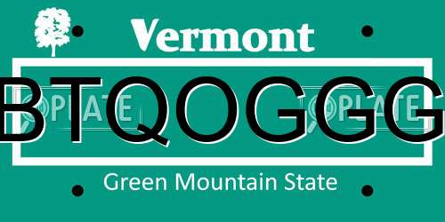 BTQOGGG Vermont License Plate