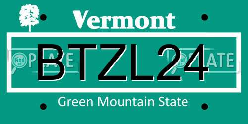 BTZL24 Vermont License Plate