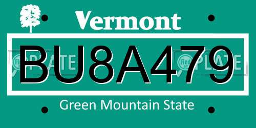 BU8A479 Vermont License Plate